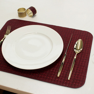 아르떼펠레 악어가죽무늬 양면 사각 테이블매트 식탁매트 와인/네이비 1P